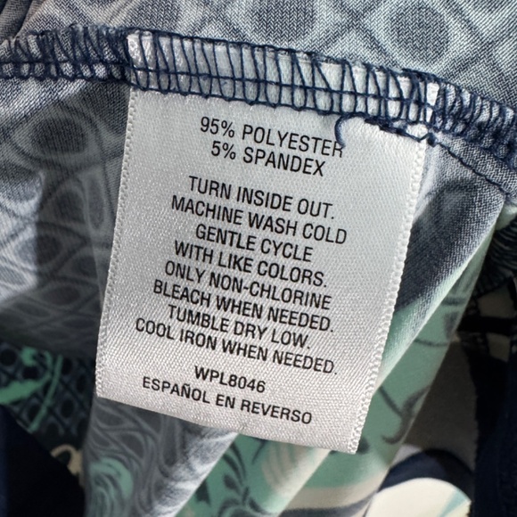 JM Collection Women’s Size Large Blue Green Floral Print Boat Neck Pullover Top - Picture 7 of 8